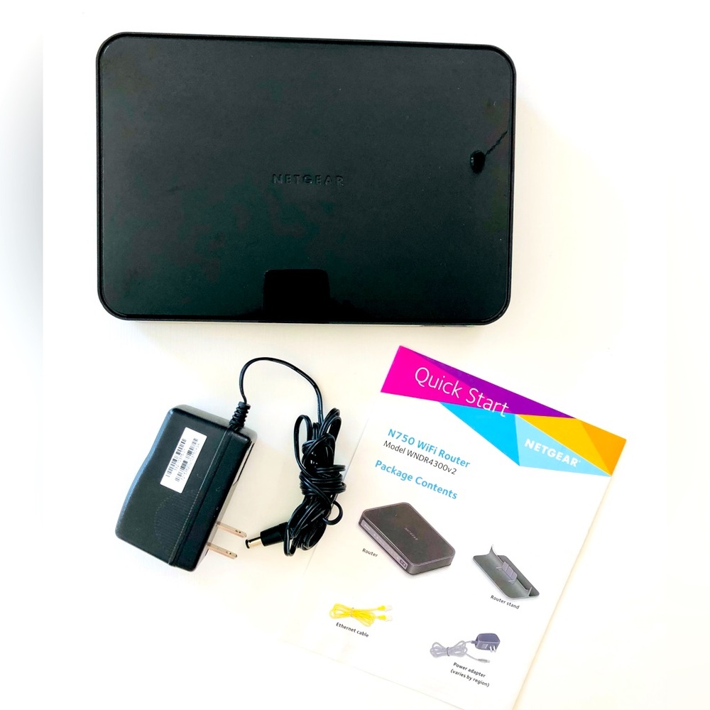 NETGEAR N750 wi-Fi router working Power cord instructions, password